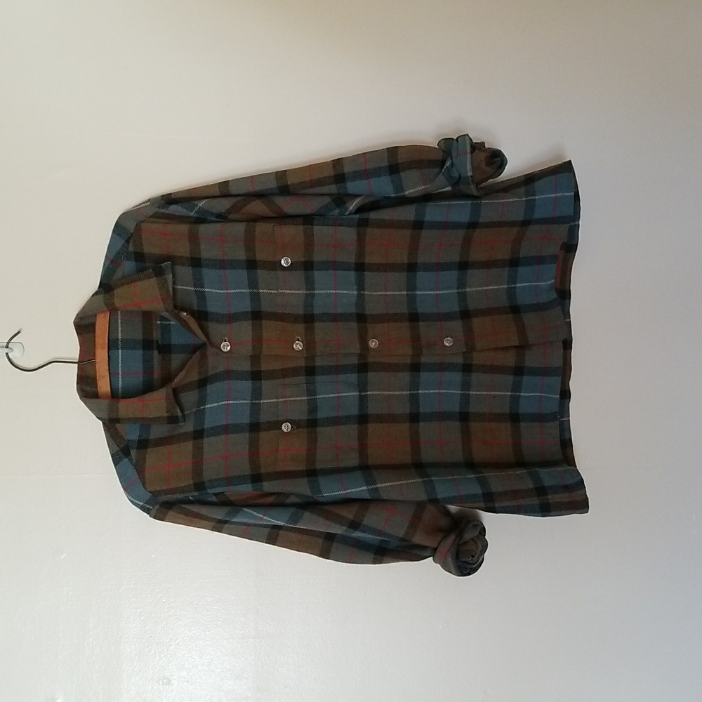 VINTAGE wool flannel plaid button down